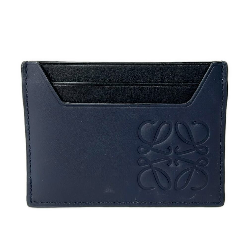 Loewe Brand Plain Card Holder Card Case C500R94X01 Dark Navy Black